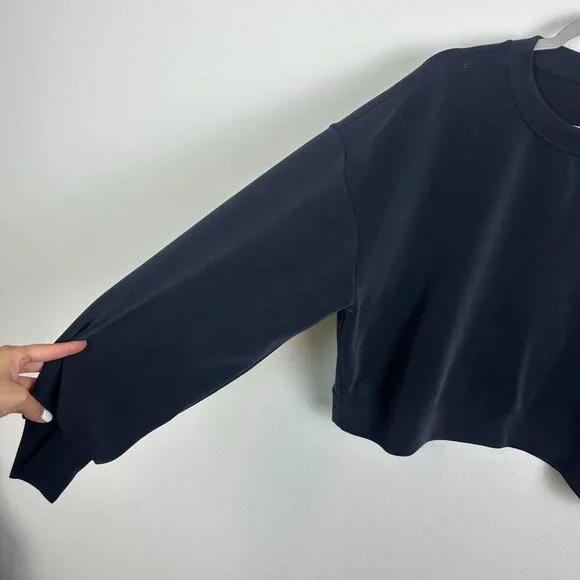 Lululemon Perfectly Oversized Cropped Crew French Terry 12 Athleisure Athletic S - Picture 3 of 7